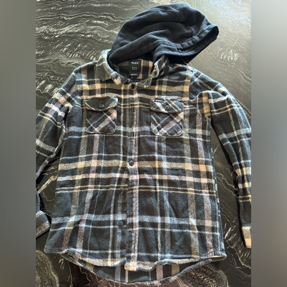 RVCA boys flannel with hood